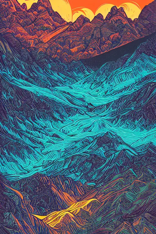 Image similar to Mountains by Dan Mumford