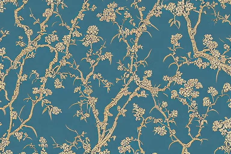 Image similar to beautiful incredibly detailed chinoiserie wallpaper pattern | Catalina Estrada