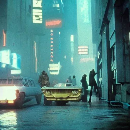 Image similar to film still blade runner set in the Soviet Union