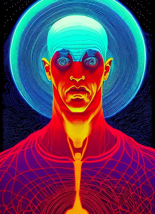 Prompt: symmetry!! stunning portrait of dr manhattan, by victo ngai, kilian eng vibrant colors, dynamic lighting, digital art, winning award masterpiece, fantastically beautiful, illustration, aestheticly inspired by beksinski and dan mumford, upscale with simon stalenhag work, artstation, 8 k