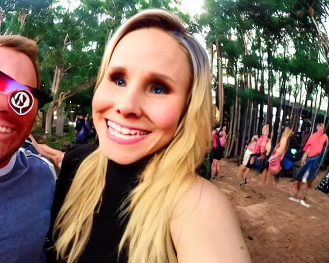 Image similar to gopro footage, first person view of my date with kristen bell