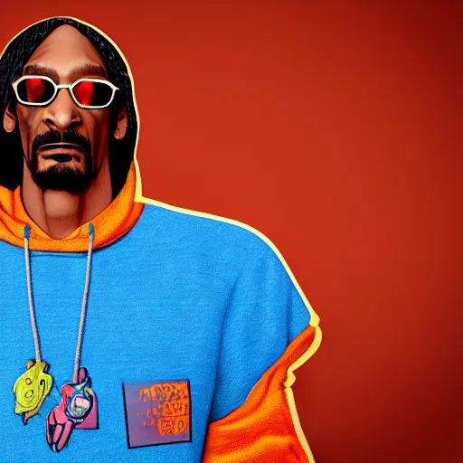 Image similar to hyperdetailed 3 d cartoon render of cartoon snoop dogg in a confident expressive pose, cartoon eyes!!!!! cute cartoon style, white background, low angle shot, cinematic studio lighting, studio quality, octane render, unreal engine 5, trending on artstation, art by sebastian jm, 8 k