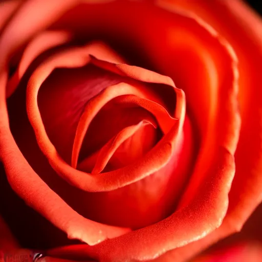 Prompt: a macro 8mm photo of a red rose petal, macro photograph, photo, photorealistic