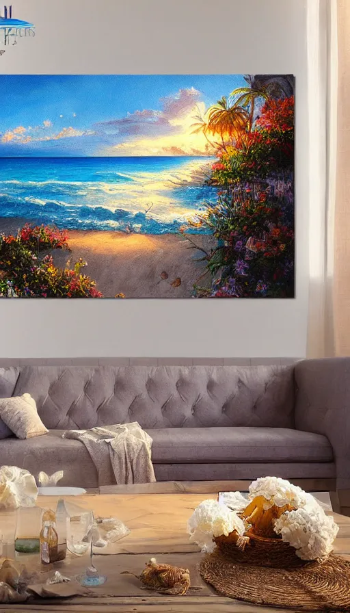 Prompt: Romanticism painting of the beach on a hot summer day, dramatic lighting, volumetric lighting, intricately detailed, canvas print