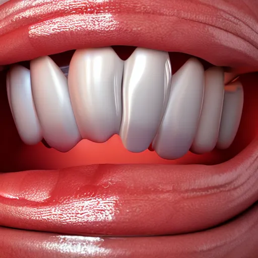 Prompt: a 3 d render of a mouth, dentist illustrator