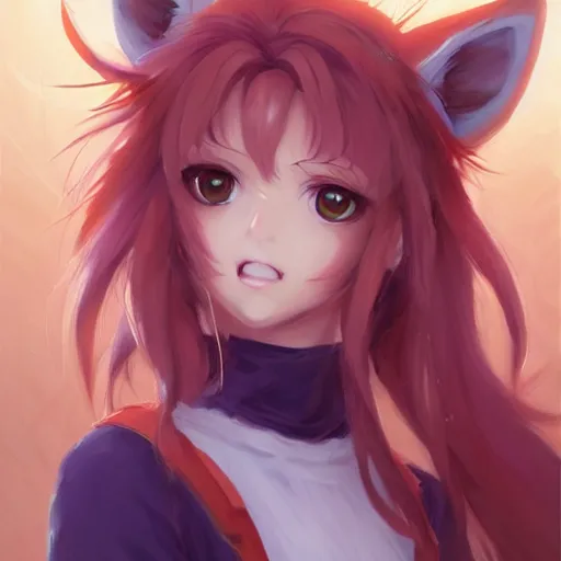 Image similar to anime portrait of a fox girl by Stanley Artgerm Lau, WLOP, Rossdraws, James Jean, Andrei Riabovitchev, Marc Simonetti, and Sakimichan, trending on artstation