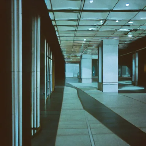 Prompt: film still of non euclidian architecture, cinestill 800t 35mm full-HD