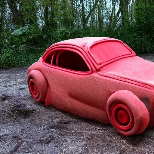 Image similar to car made of red flesh