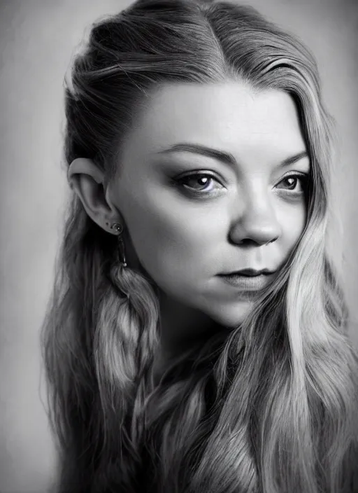 Image similar to natalie dormer wearing fox tail, depth of field, zeiss lens, detailed, symmetrical, centered, fashion photoshoot, by nicoletta ceccoli, mark ryden, lostfish, earl nore, hyung tae, frank frazetta, breathtaking, 8 k resolution, extremely detailed, beautiful, establishing shot, artistic, hyperrealistic, octane render, seductive lighting,