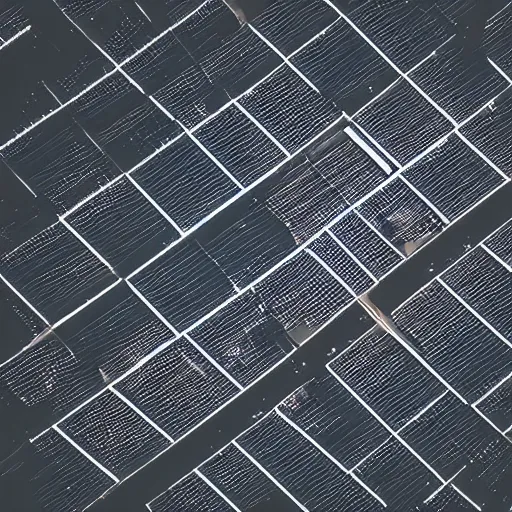 Prompt: photo of a power grid city at night birds eye view unsplash inception cinematic