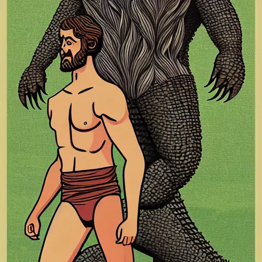 Image similar to adam and eve bigger than godzilla, apotheon art style, smooth painting, each individual seeds have ultra high detailed, 4 k, illustration, torn cosmo magazine style, pop art style, ultra realistic, underrated, by mike swiderek, jorge lacera, ben lo, tyler west