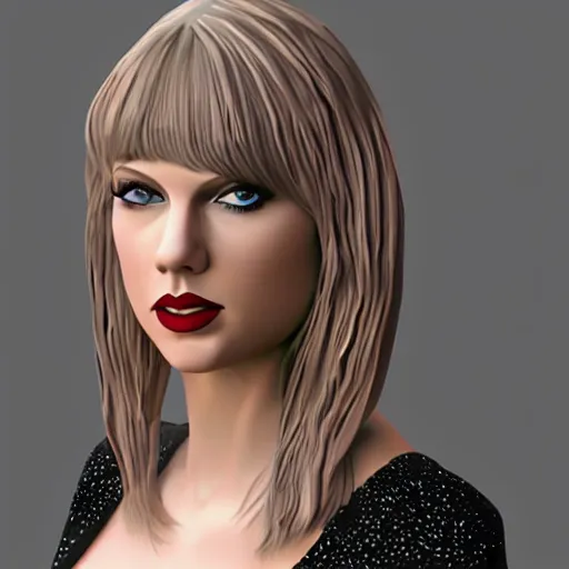 Prompt: low poly 3d render of taylor swift