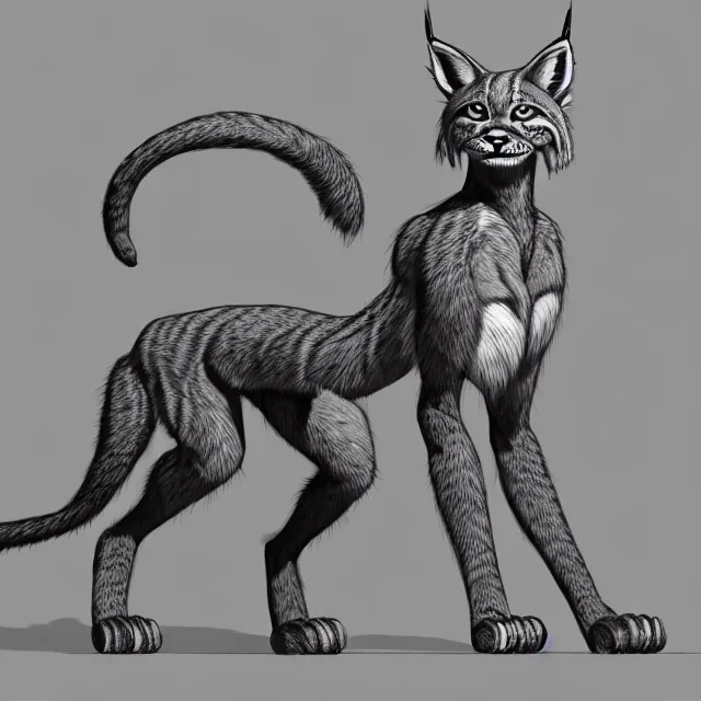 Prompt: the full body of anthropomorphic lynx fursona from behind wearing a steampunk suit as unimaginably beautiful, gorgeous, elegant, young woman with lynx head, an ultrafine hyperdetailed illustration by furaffinity, intricate linework, white fur, unreal engine 5 highly rendered, global illumination, radiant light, detailed and intricate environment, no feral, no taur