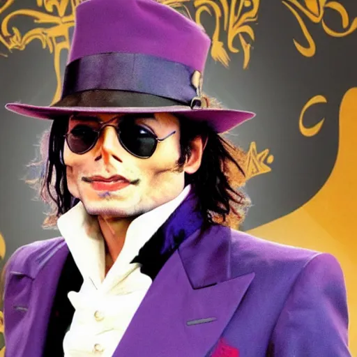 Prompt: michael Jackson as johnny depp Willy Wonka, futuristic 2020