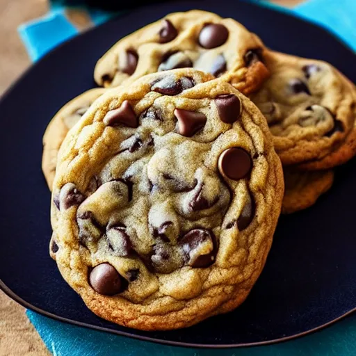 Image similar to chocolate chip cookies made of blue light