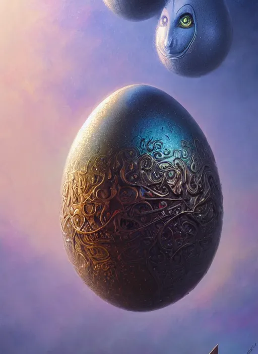 Image similar to adamant egg and andel shine hyperrealism, no blur, 4 k resolution, ultra detailed, style of james gurney, anato finnstark, edward robert hughes