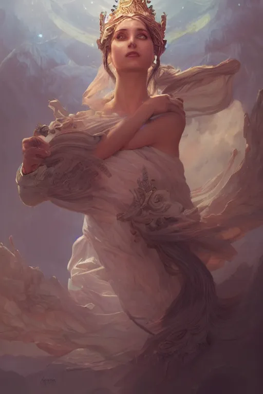 Prompt: goddess of the time, highly detailed, digital painting, artstation, concept art, smooth, sharp focus, illustration, unreal engine 5, 8 k, art by artgerm and greg rutkowski and edgar maxence