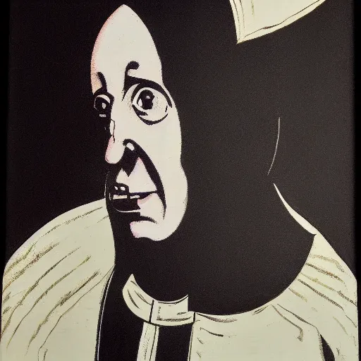 Image similar to individual screaming pope innocent x silk screen francis bacon