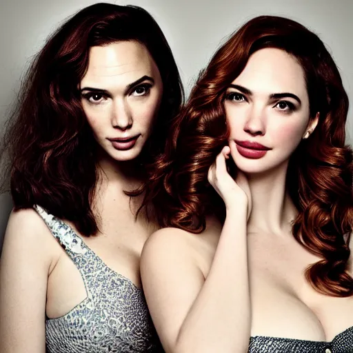 Prompt: portrait of christina hendricks and gal gadot and kate upton hybrid by mario testino, headshot, detailed, award winning, sony a 7 r