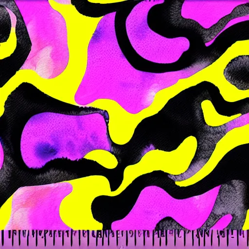 Image similar to vector flow field watercolor brushstrokes yellow black pink