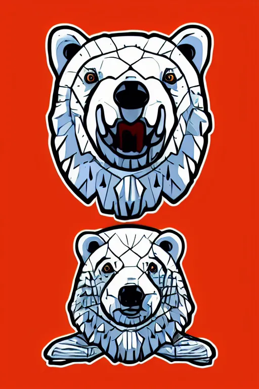 Image similar to Portrait of a polar bear in medieval armor, knight, medieval, sticker, colorful, illustration, highly detailed, simple, smooth and clean vector curves, no jagged lines, vector art, smooth