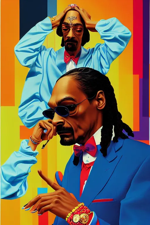 Image similar to portrait of a pimp snoop dogg by james jean by ilya kuvshinov kintsugi