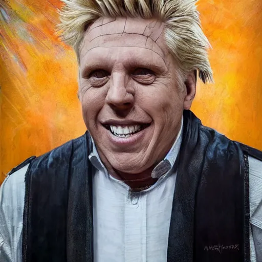 Prompt: hyperrealistic mixed media high resolution painting of Gary Busey Emperor !Star Wars!, stunning 3d render inspired art by Jamie Salmon and WForrest and Greg Rutkowski, perfect facial symmetry, dim volumetric lighting, 8k octane beautifully detailed render, full body shot, post-processing, extremely hyper-detailed, intricate, epic composition, highly detailed attributes, highly detailed atmosphere, cinematic lighting, masterpiece, trending on artstation, very very detailed, masterpiece, stunning, flawless completion, lifelike texture, perfection,