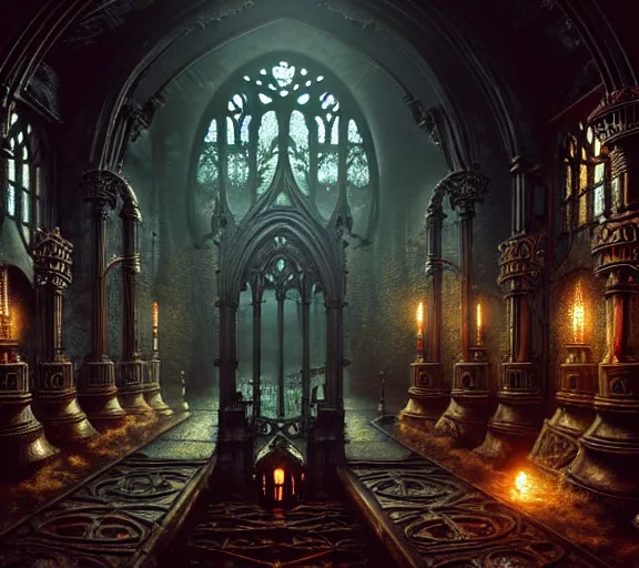 Image similar to steam necropolis, memento mori, gothic, neo - gothic, art nouveau, hyperdetailed copper patina medieval icon, stefan morrell, philippe druillet, ralph mcquarrie, concept art, steampunk, unreal engine, detailed intricate environment, octane render, moody atmospherics, volumetric lighting, ultrasharp, ominous, otherworldly