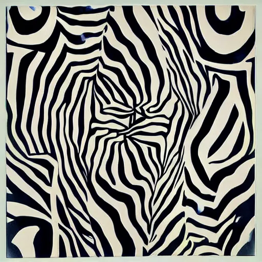 Prompt: subtle by tara mcpherson zebra print, camcorder effect. the painting is a beautiful example of abstract art. the painting is composed of a series of geometric shapes in different colors. the shapes are arranged in a way that creates a sense of movement & energy. the painting is visually stunning & is sure to provoke thought & conversation.