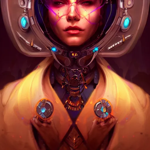 Image similar to a portrait of a beautiful cybernetic gypsy, cyberpunk concept art by pete mohrbacher and wlop and artgerm and josan gonzales, digital art, highly detailed, intricate, sci-fi, sharp focus, Trending on Artstation HQ, deviantart, unreal engine 5, 4K UHD image