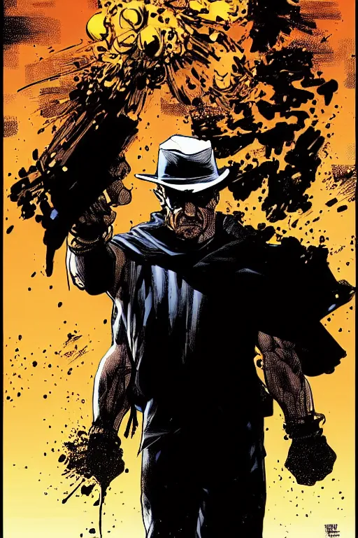 Image similar to character art by mike deodato, walter white, absolute chad