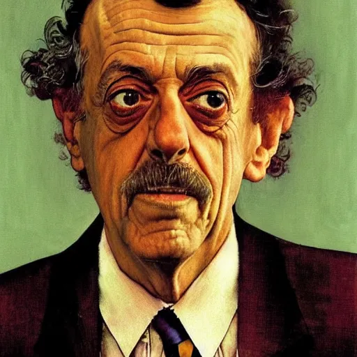 Image similar to portrait of kurt vonnegut, by norman rockwell