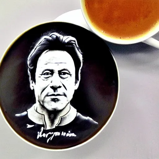 Image similar to imran khan in cappuccino art