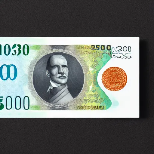 Prompt: concept design £ 5 0 note for the year 2 0 3 3