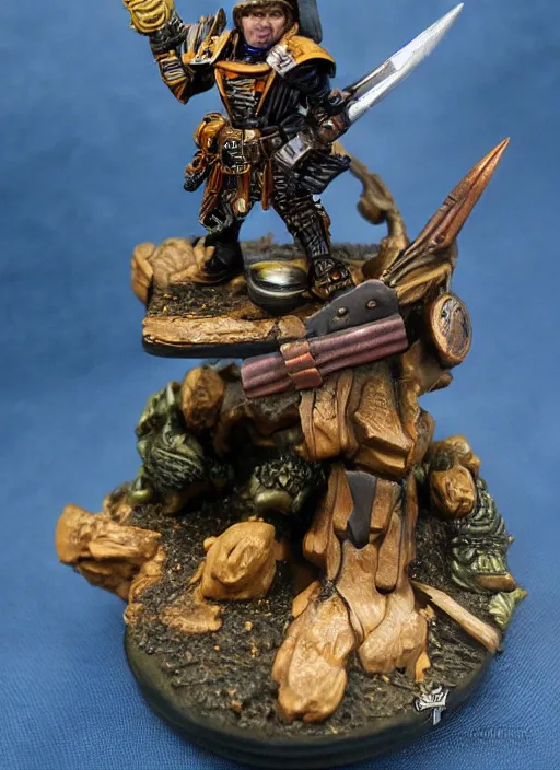 Image similar to 8 0 mm resin detailed miniature of a warhammer 4 0 k futuristic hobbit, product introduction photos, 4 k, full body,