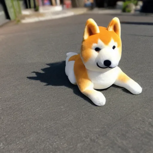 Image similar to A plushie Shiba Inu.