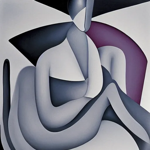 Image similar to woman as the natural landscape, her curves form the mountains and rivers of the land , high quality art in the style of cubism and georgia o’keefe,