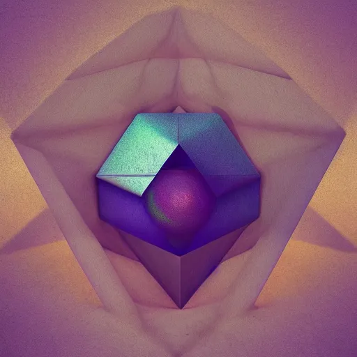 Image similar to a square, a triangle and a sphere by H.R Giger, surrealist artist, conncept art, bizarre artwork, crazy concepts, rainbow color scheme, depth of field, 3d Render
