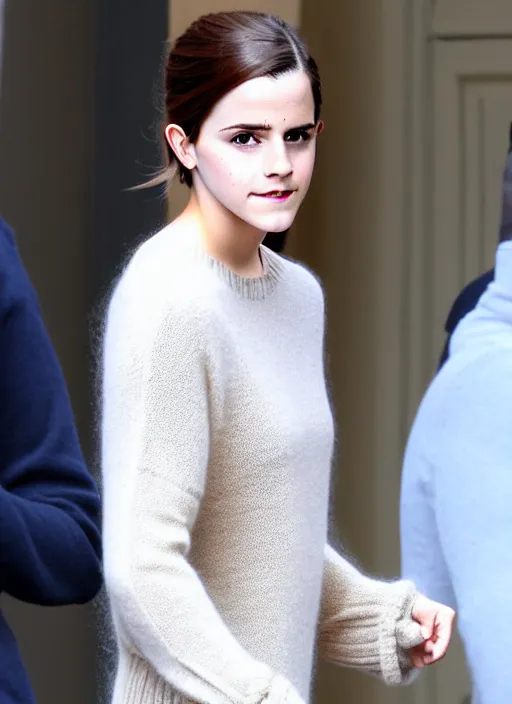 Image similar to kathulu sweater made of cashmere on Emma Watson