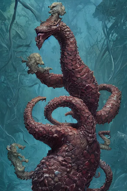 Prompt: LIVER HYDRA by artgerm and Craig Mullins, James Jean, Andrey Ryabovichev, Mark Simonetti and Peter Morbacher 16k