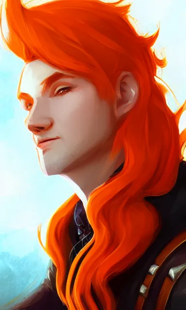 Image similar to orange haired bard, d & d, portrait, sharp focus, fantasy, digital art, concept art, dynamic lighting, epic composition, by emylie boivin 1. 0, rossdraws 2. 5