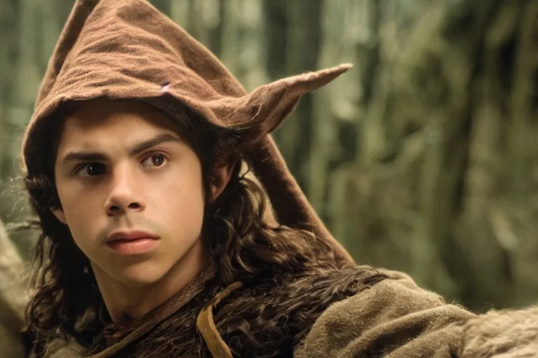 Image similar to jake t. austin plays an elf in the lord of the rings return of the king, highly detailed, cinematic lighting, 4 k, arricam studio 3 5 mm film camera, kodak 5 2 7 9 ( tungsten - balanced ) film stock