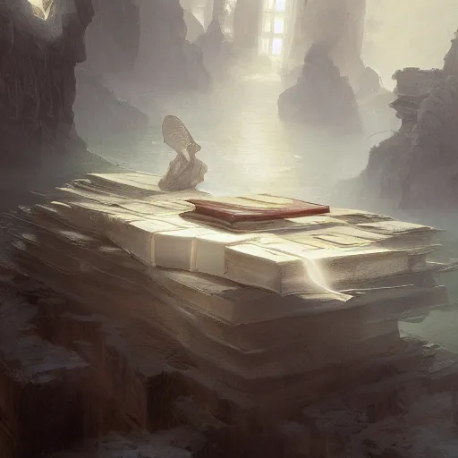 Image similar to concept illustration of a mysterious ancient book floating in the air. intricate, elegant, digital painting, concept art, smooth, sharp focus, illustration, from Metal Gear, by Ruan Jia and Mandy Jurgens and Greg Rutkowski and William-Adolphe Bouguereau, Trending on Artstation, artgem