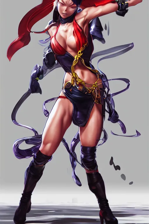 Image similar to Cammy from street fighting spinoff in blade and soul concept art on a render by the artist Hyung tae Kim , Jiyun Chae, Joe Madureira, trending on Artstation by Hyung tae Kim, artbook, Stanley Artgerm Lau, WLOP, Rossdraws