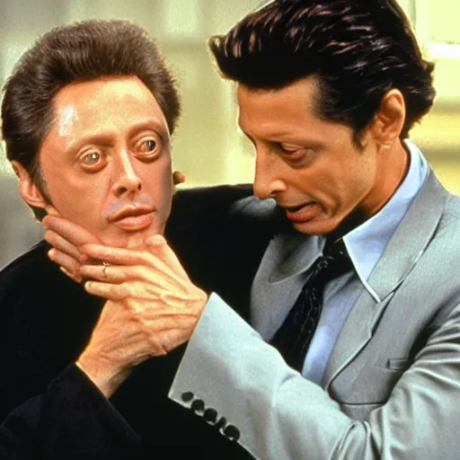 Image similar to jeff goldblum having a special moment with christopher walken