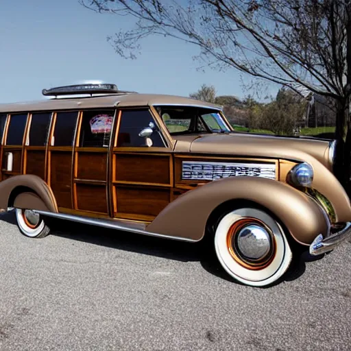 Image similar to photo of a 1 9 3 6 chrysler airstream at an auto show