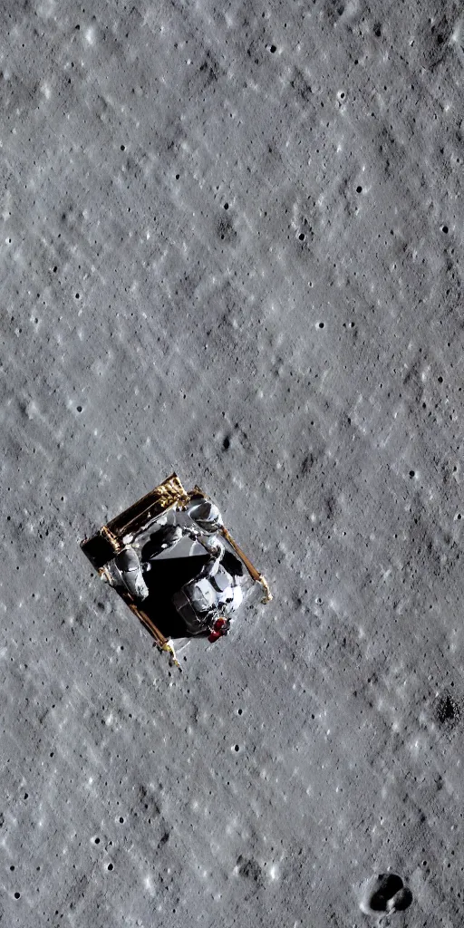 Image similar to super high resolution portrait, chinese astronaut landing on the moon, backlight, background is lunar crater, earth, sky, meteorite crater, lunar module, f 3 2, high detail.