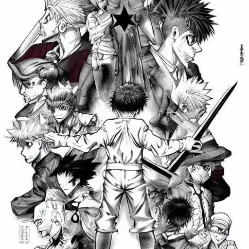 Prompt: hunterxhunter by kim jung gi