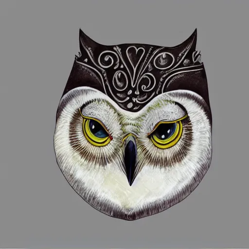 Prompt: design for an owl mask