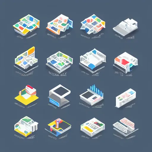 Image similar to a team isometric 3 d icons, 8 k resolution, vector image, stock vector icons - c 1 9